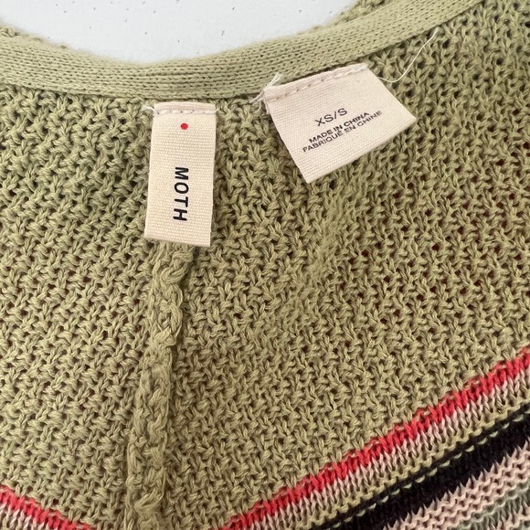 Moth Anthropologie Himalayan Knit Tribal Poncho Hoodie Cardigan Oversized Size S - Picture 9 of 12